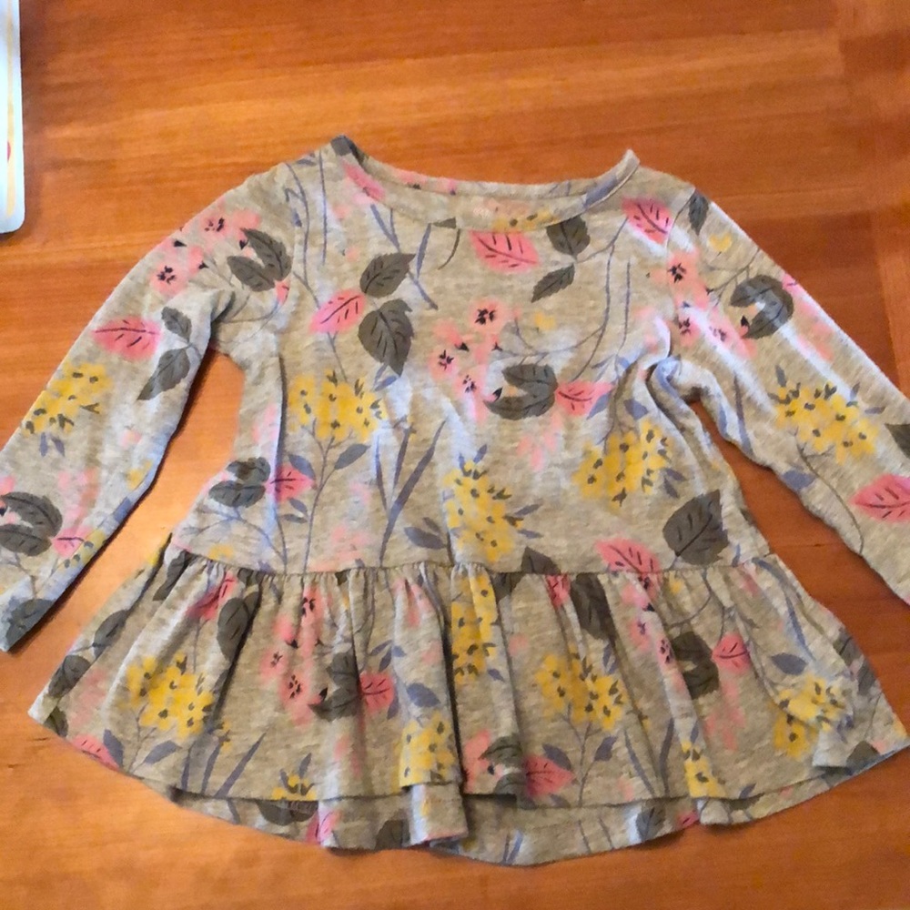 Cotton peplum long sleeve shirt